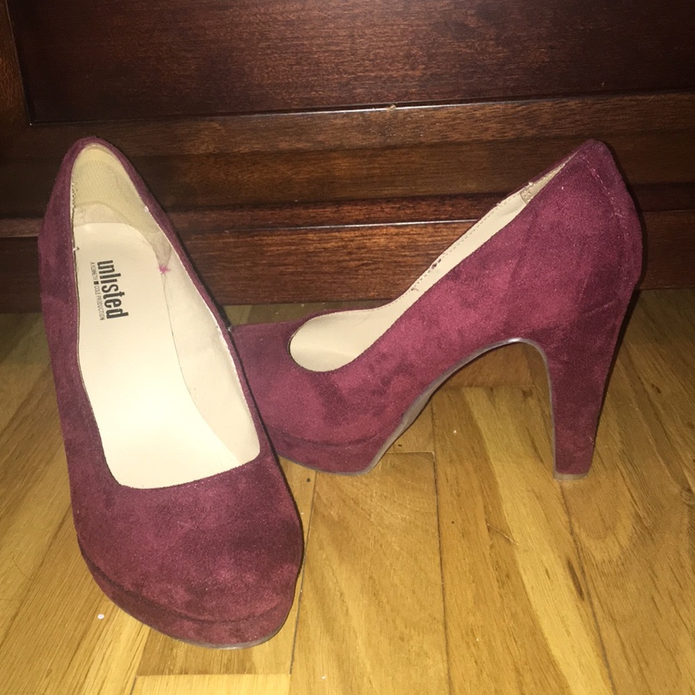 Maroon high heels